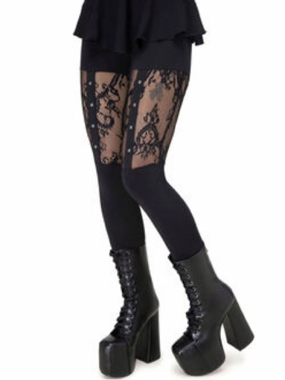 Discontinued* Killstar Lady Fatale Gothic Metal Leggings sz L BNWT